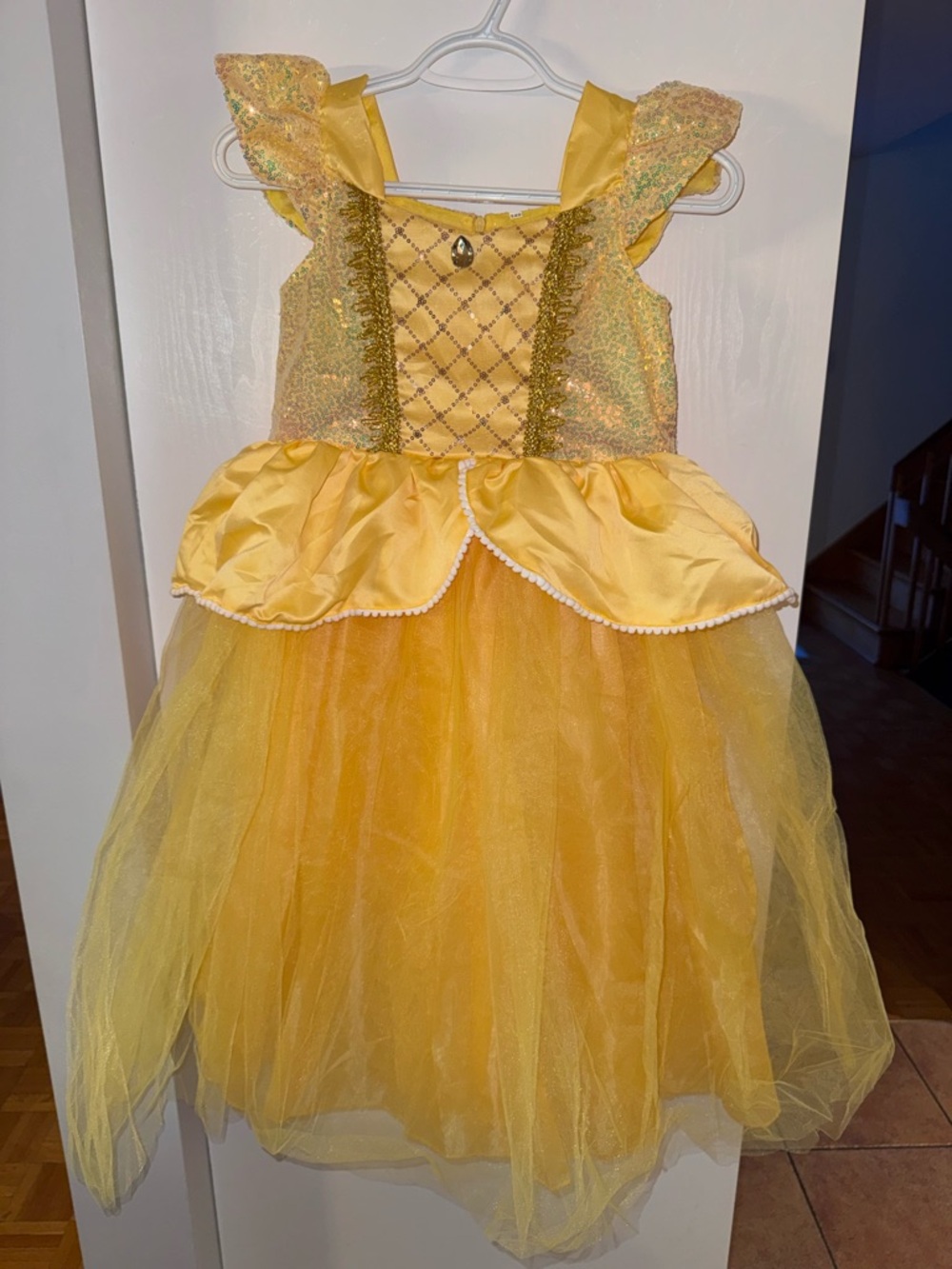 Yellow Princess Kids Costume Dress - Classic Fairy Tale Dress size 140 6-7y